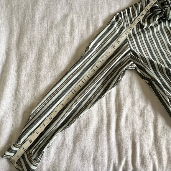 Vintage Evan Picone Shirt Womens 8 Striped Bow Blouse Long Sleeve 70s Old Money - Picture 8 of 11